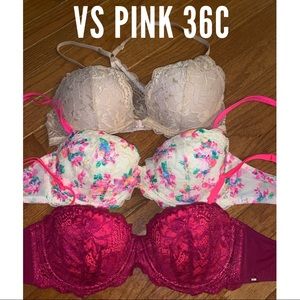 3 VS PINK Bras